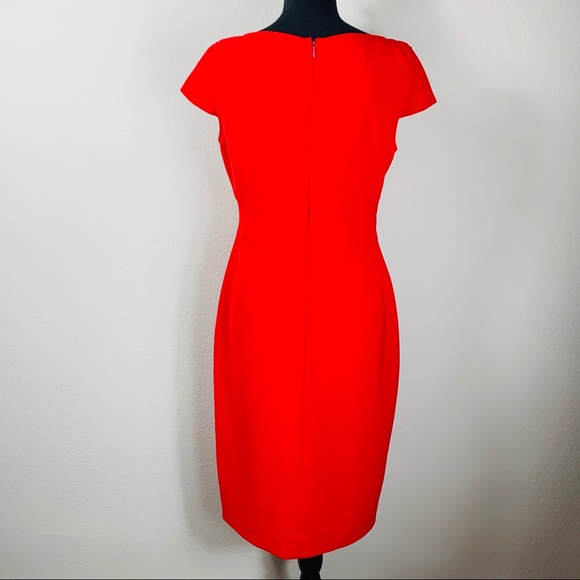 Jones New York V-Neck Women Sheath Dress Red - Picture 2 of 4